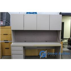 2 Piece Desk With Cabinets And Drawers (Can Separate for Moving purposes)