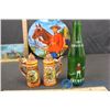 Image 7 : RCMP Cookie Tin, Ash Trays, Salt and Papper, Candy Tin, Canada Dry Bottle, etc.