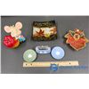Image 1 : Bobble Head Mouse With Apple Coin Bank, Wedwood Plates (2) and Table Light, (2) Decorative Plates