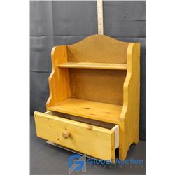 Wooden Shelf w/Drawer