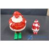 Image 2 : Plastic Santa Clause (2), Green Plastic Motorcycle Toy and Alien Pops Head