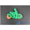 Image 6 : Plastic Santa Clause (2), Green Plastic Motorcycle Toy and Alien Pops Head
