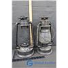 Image 1 : (2) Barn Lanterns - One Beacon w/Globe, One w/Out Globe