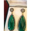 Image 2 : Green Agate & Crystal Earrings