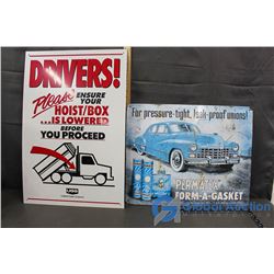 Permatex Form A Gasket & United Grain Growers Metal Signs