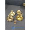 Image 3 : Misc. Brass Decor: Coin Bank Counter, Bell, Mini Bathtub, "Whatever" Sign