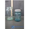 Image 7 : Blue Glass Jars (6) Assorted Sizes