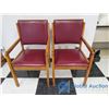 Image 1 : Wood & Vinyl Arm Chairs - BID PRICE IS PER CHAIR, TIMES 2