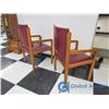 Image 4 : Wood & Vinyl Arm Chairs - BID PRICE IS PER CHAIR, TIMES 2