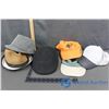 Image 1 : (3) Ball Caps, (2) Fedoras, and a Felt English Driving Cap