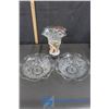 Image 1 : (2) Iris and Herring Bone Bowls and Art Glass Vase