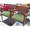 Image 1 : (2) Vintage Green Fabric Chairs - BID PRICE IS PER CHAIR, TIMES 2