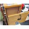 Image 4 : Wooden Filing Cabinet w/Key