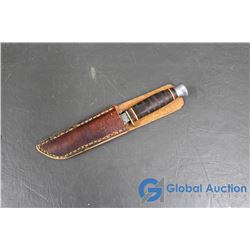 Vintage Knife w/ 3" Blade & Leather Sheath