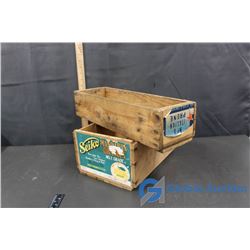 Wooden Prune Box & Wooden Seiko Mandarin Orange Boxes