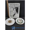 Image 1 : Queen Elizabeth II Book, 1953 Coronation Plate, Queen Collectors Plate
