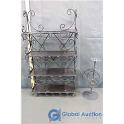 Metal Wall Shelf & Metal Candle Holder