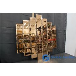 Rose Coloured Cut Glass Mirror