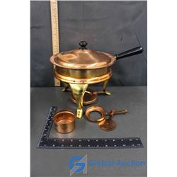 Copper Fondue Pot with Stand