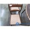 Image 7 : 42" Round Wooden Table & 4 Wooden/Fabric Kitchen Chairs
