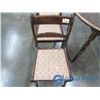 Image 8 : 42" Round Wooden Table & 4 Wooden/Fabric Kitchen Chairs