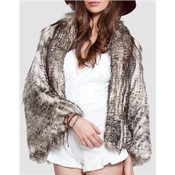 BLACK AND SILVER FOX CAPE WITH TAILS