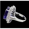 Image 3 : 18.07 ctw Tanzanite and Diamond Ring - 14KT White Gold