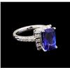 Image 1 : 14KT White Gold 3.17 ctw Tanzanite and Diamond Ring