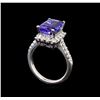 Image 4 : 14KT White Gold 3.17 ctw Tanzanite and Diamond Ring