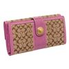 Image 3 : Coach Brown Monogram Canvas Purple Leather Long Wallet