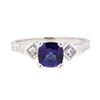 Image 2 : 1.00 ctw Sapphire and Diamond Ring - Platinum