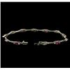 Image 3 : 0.60 ctw Ruby and Diamond Bracelet - 14KT White Gold