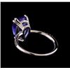 Image 3 : 4.05 ctw Tanzanite and Diamond Ring - 14KT White Gold