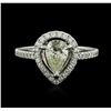 Image 2 : 18KT White Gold 1.06 ctw Diamond Ring