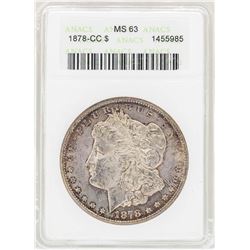 1878-CC $1 Morgan Silver Dollar Coin ANACS MS63