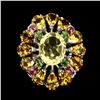 Image 1 : Natural 11x9mm Lemon Quartz Citrine & Ruby Ring