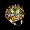 Image 2 : Natural 11x9mm Lemon Quartz Citrine & Ruby Ring
