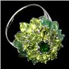 Image 3 : Natural Green Chrome Diopside Emerald Peridot Ring