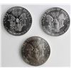 Image 2 : 1986, 1987 AND 1988 AMERICAN SILVER EAGLES