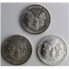 Image 2 : 1989, 1990 AND 1991 AMERICAN SILVER EAGLES