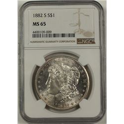 1882-S MORGAN SILVER DOLLAR NGC MS65