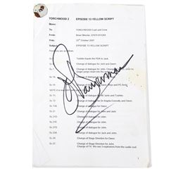 Torchwood 2 Episode 13 Production script from 2007, signed on the front by John Barrowman, Episode 6