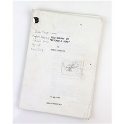 Red Dwarf - 'Beyond a Joke' Original Script from 12 July 1996 by Robert Llewellyn, 48 pages.