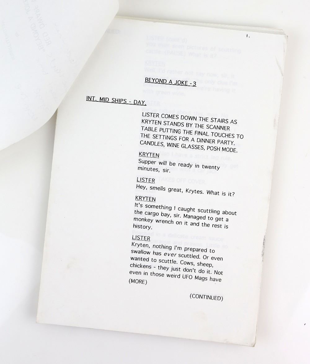 Red Dwarf - 'Beyond a Joke' Original Script from 12 July 1996 by Robert ...
