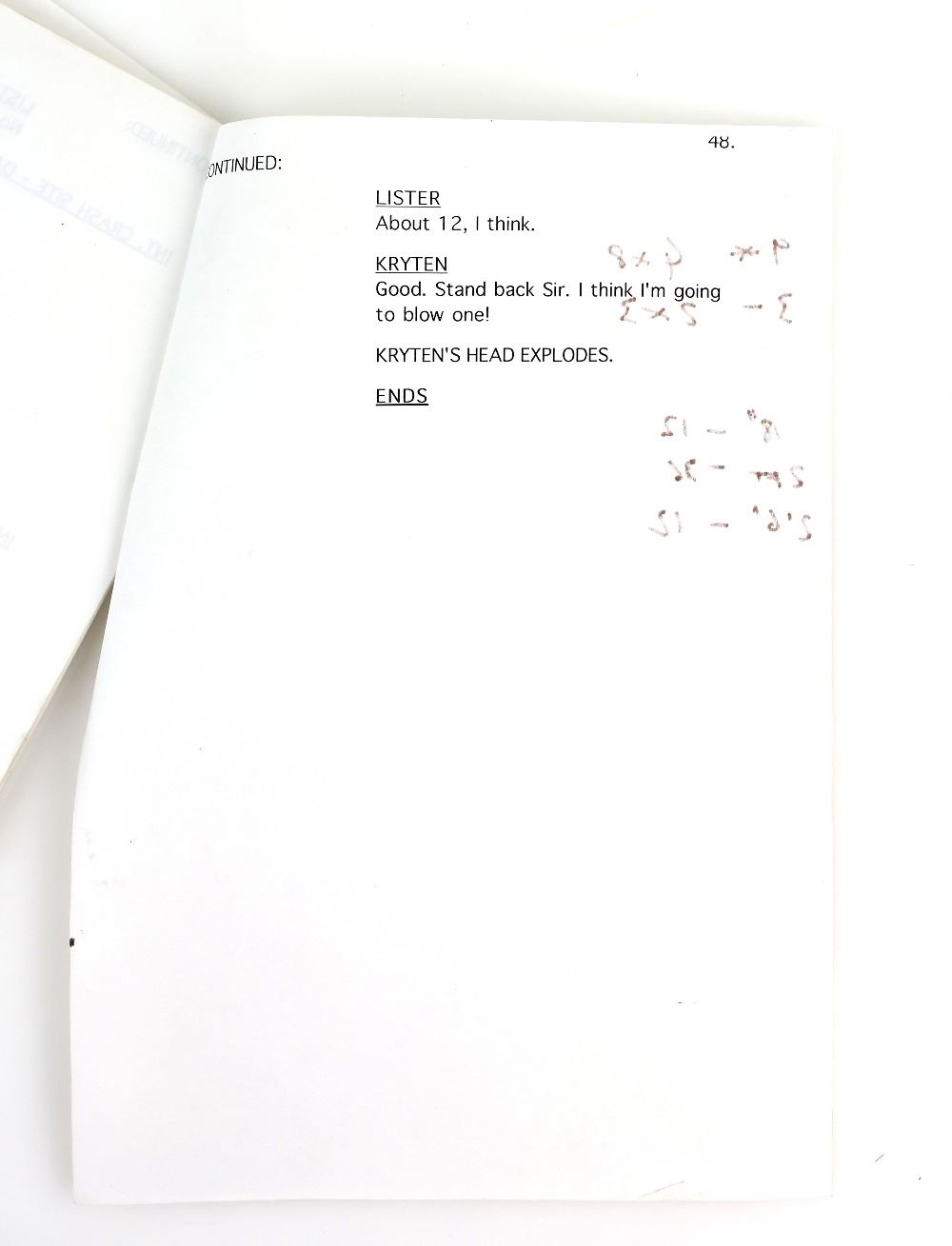 Red Dwarf - 'Beyond a Joke' Original Script from 12 July 1996 by Robert ...