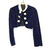 Image 1 : Trouble for Two (1936) - David Holt production made velvet textured jacket in navy blue with six lar
