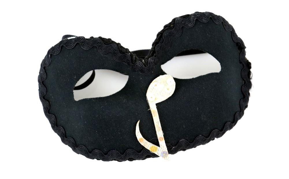Butler Mask Phantom of the Opera (2004) - Gerard Butler as Erik, black masquerade mask.