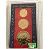 Image 1 : 24KT Gold Layered Bicentennial Coin Collection 1 Dollar Half Quarter in Original Hard Display Case