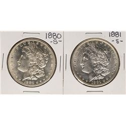 Lot of 1880-S & 1881-S $1 Morgan Silver Dollar Coins