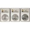 Image 1 : Lot of (3) 2014 $1 American Silver Eagle Coins NGC MS69 First Releases
